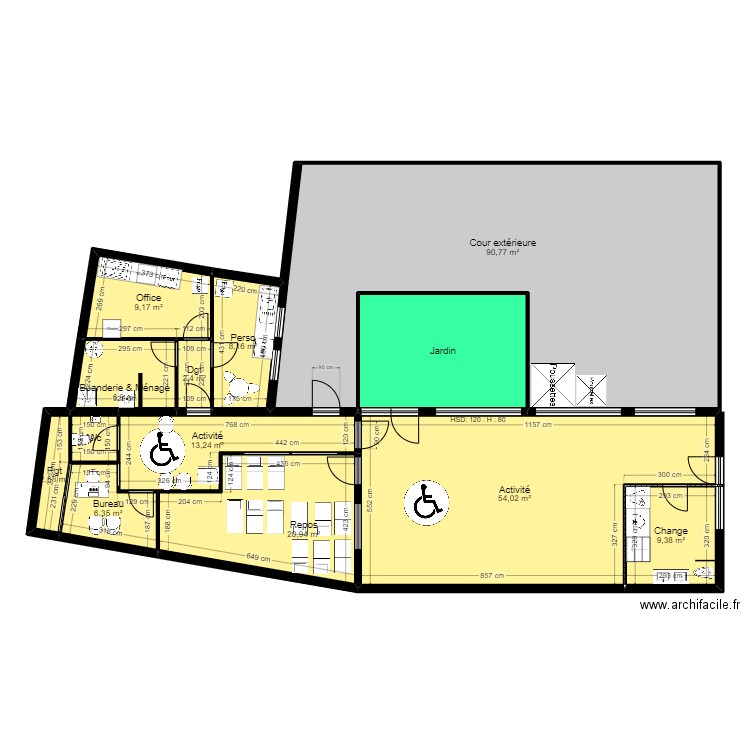 94CM17S projet. Plan de 13 pièces et 247 m2