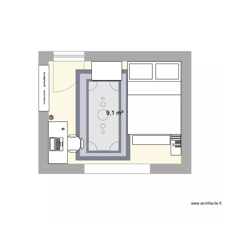 chambre mon &acirc;me 1 actuel position. Plan de 1  et 9 m²