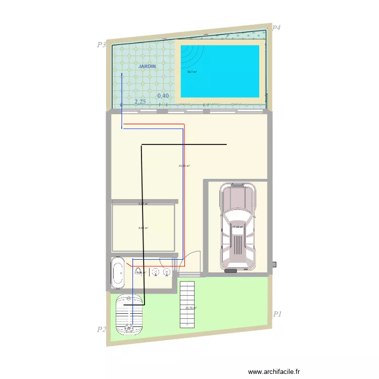 122. Plan de 7  et 140 m²