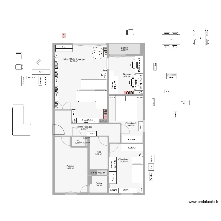 Réaménagement. Plan de 0 pièce et 0 m2