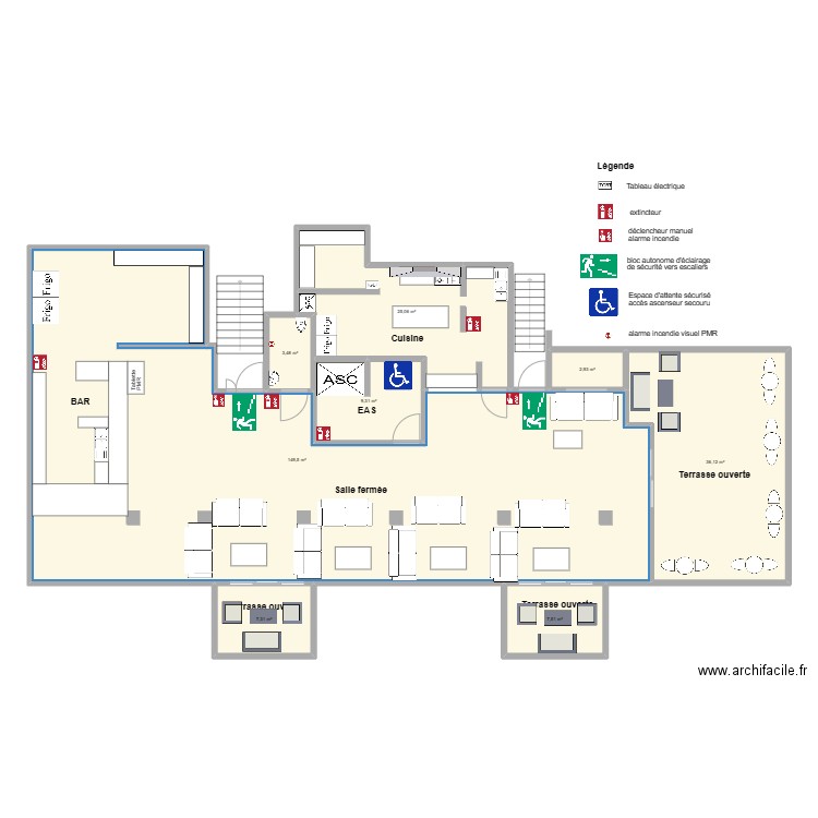 rooftop 7th plan d'aménagement. Plan de 8 pièces et 241 m2