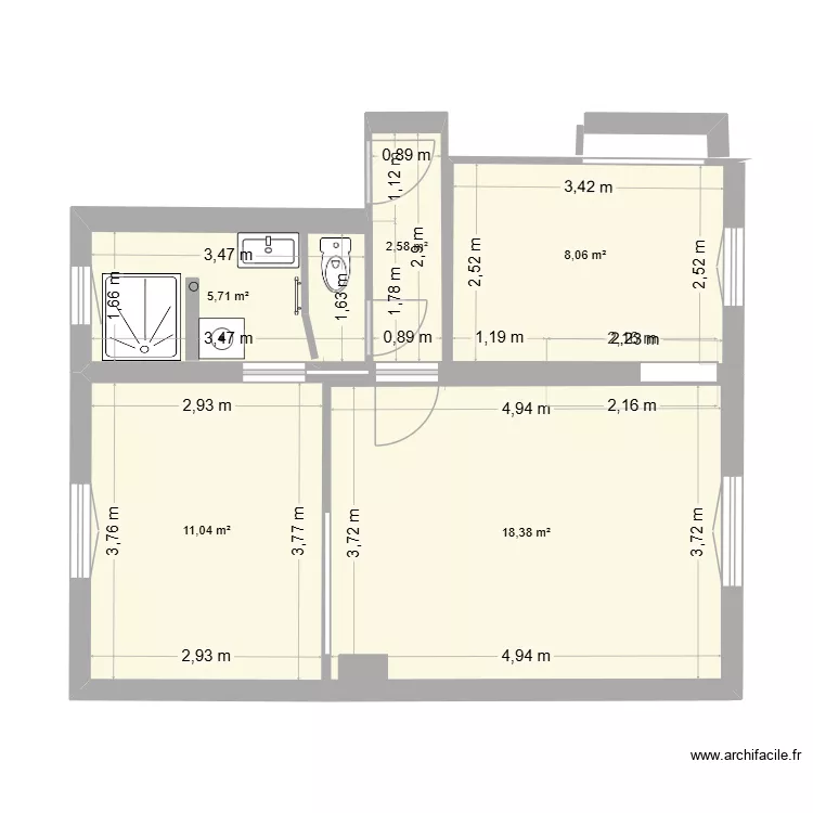 Plan Apt Cocotte 2026. Plan de 5 Pièces et 46 m² Plan Apt Cocotte 2026. Plan de 5 Pièces et 46 m²