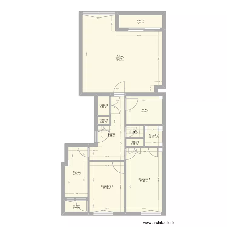 Plan Mont Val&eacute;rien Calloud. Plan de 13  et 86 m²