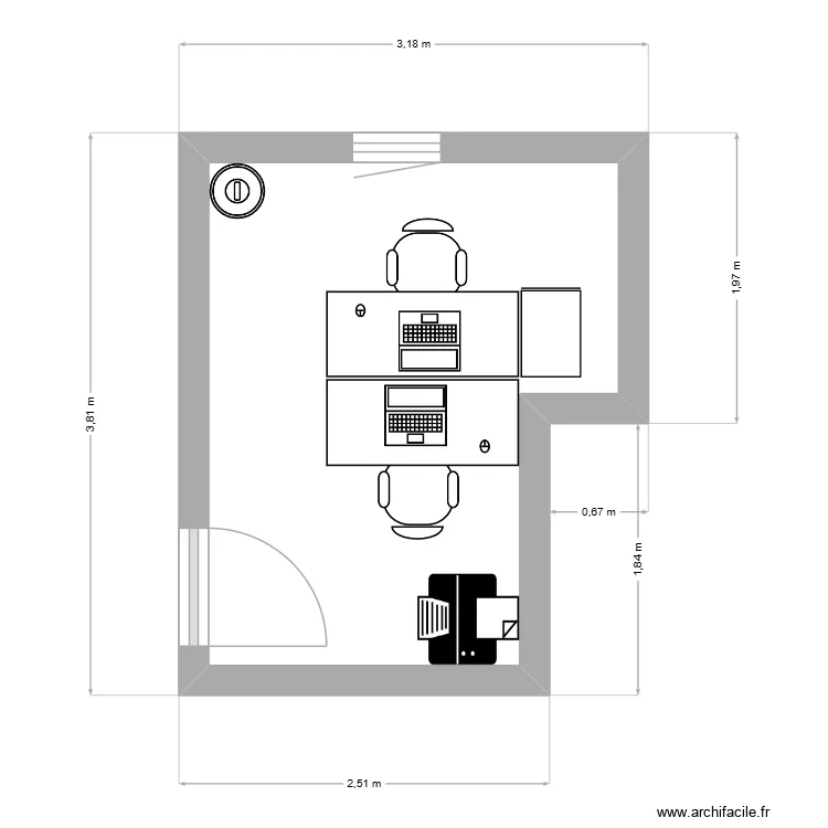 bureau max. Plan de 1 et 8 m² bureau max. Plan de 1 et 8 m²