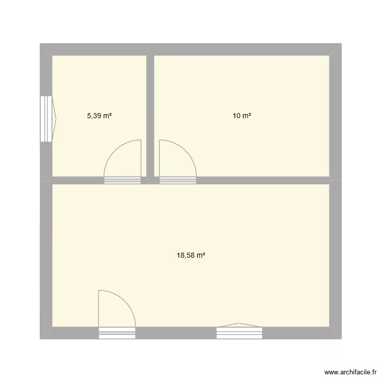 saint denis. Plan de 3  et 34 m²