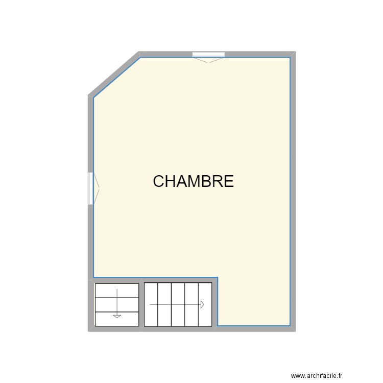 VAUVERT 1er. Plan de 3 pièces et 17 m2