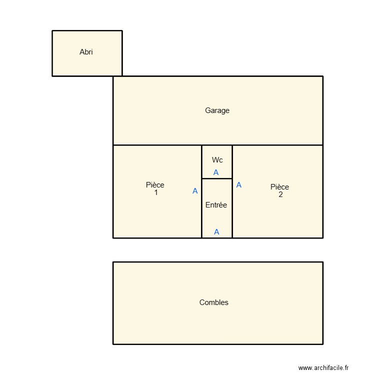 ERGUE GABERIC BARON. Plan de 7 pièces et 58 m2