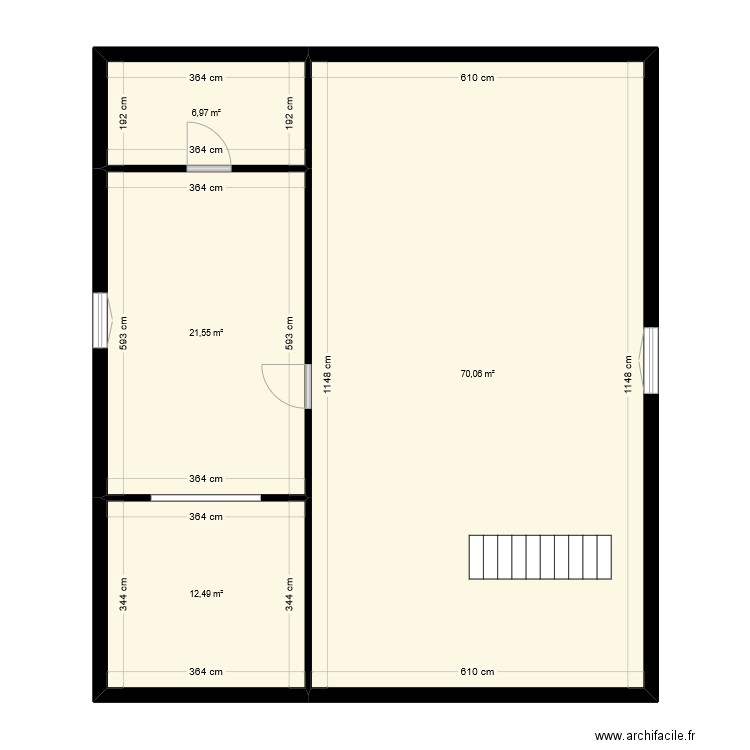 Vandepuy r+1. Plan de 4 pièces et 111 m2