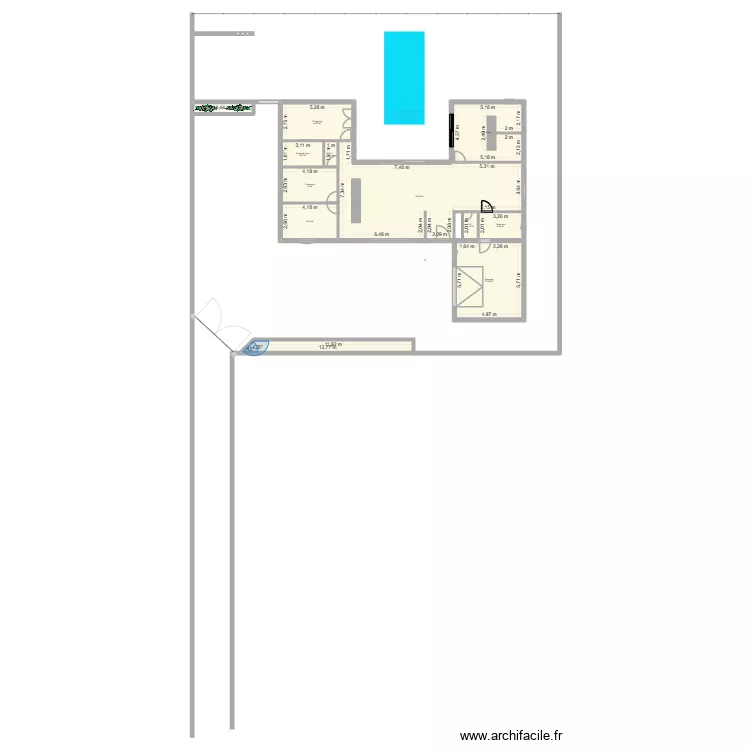 plan maison. Plan de 12 Pièces et 185 m²