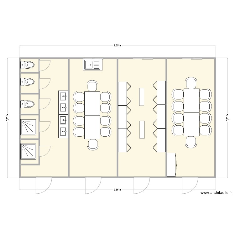 STAL TP CHANTIER VAULX EN VELIN. Plan de 9 pièces et 56 m2