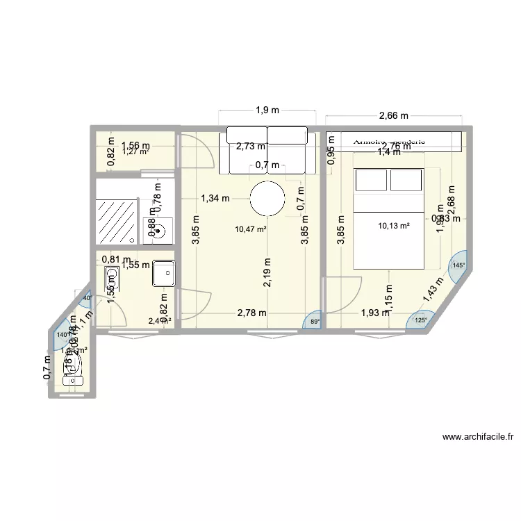 faie felix. Plan de 5  et 25 m²