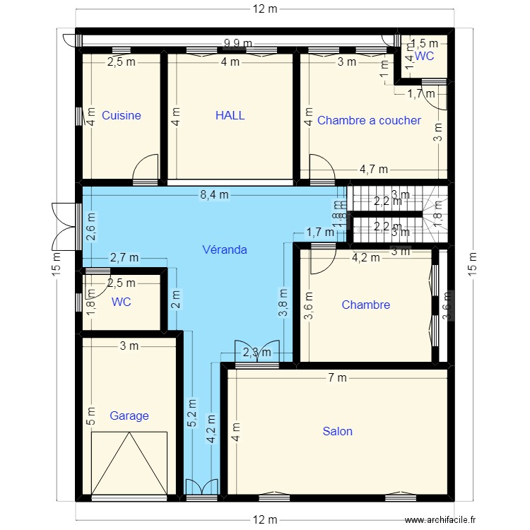 PLAN 15X12 Client 20 90 21 41. Plan de 12 pièces et 155 m2