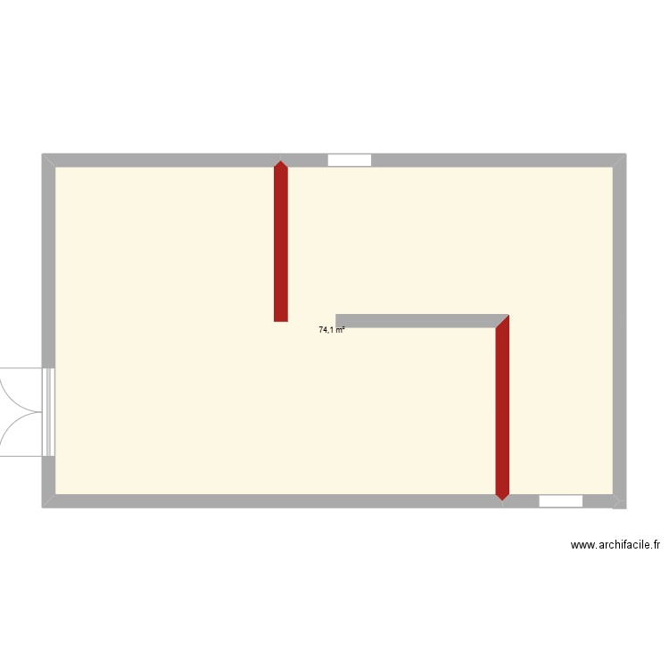 HAUTS DE BALARUC - LOCAL RDC. Plan de 1 pièce et 74 m2