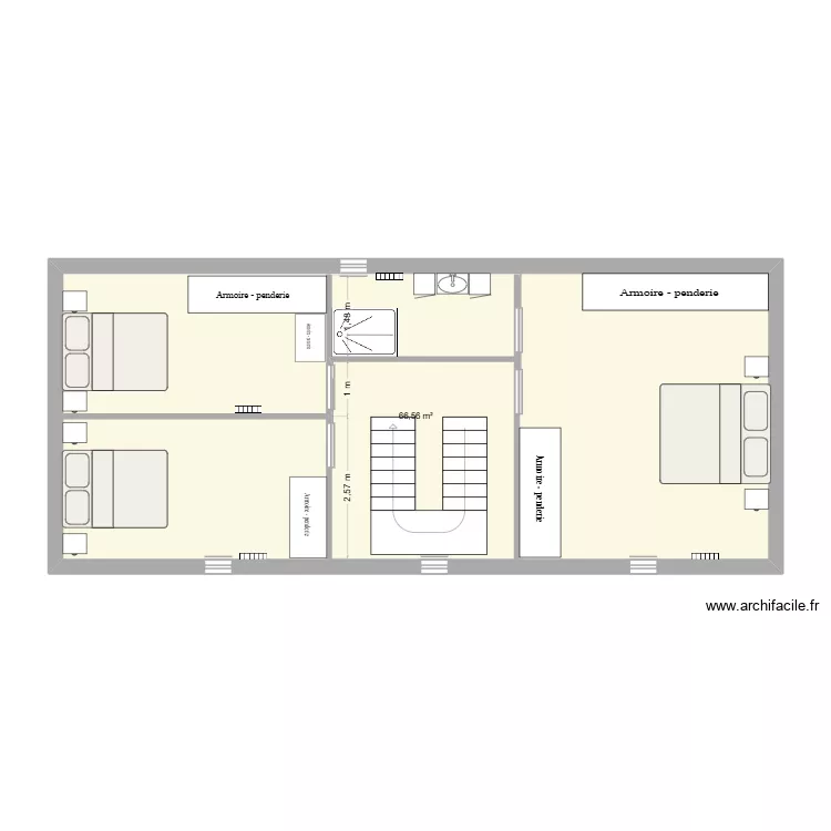 Etage-01. Plan de 1 Pièce et 67 m² Etage-01. Plan de 1 Pièce et 67 m²