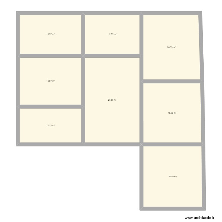PATIO. Plan de 8 pièces et 144 m2