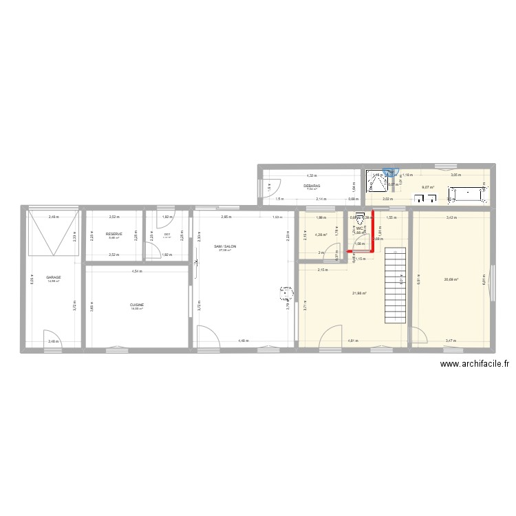 PLAN VILLEBON version 4. Plan de 11 pièces et 134 m2