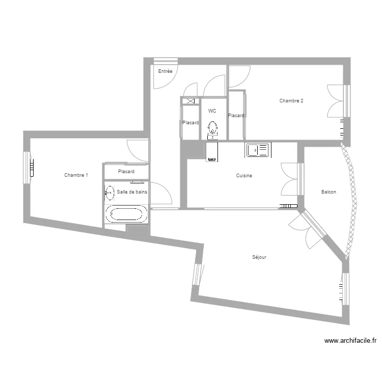 Ducray. Plan de 14  et 71 m²