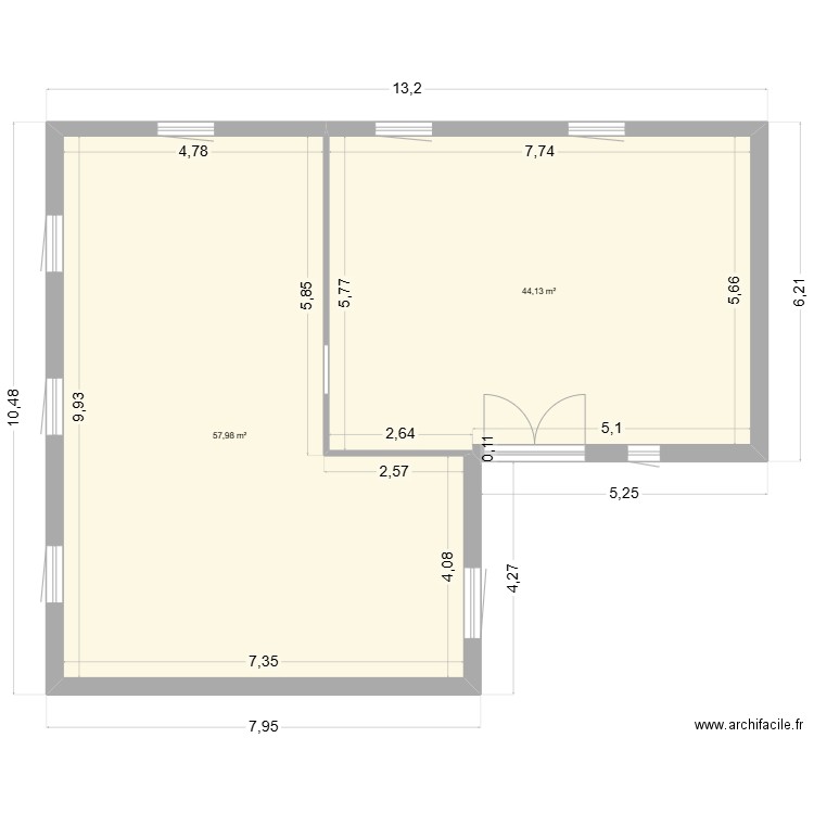LISSAC HAUT V2. Plan de 2 pièces et 102 m2