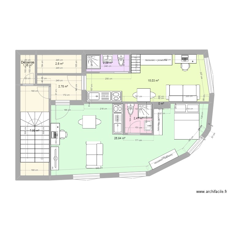 Studios Meurice 8. Plan de 18 pièces et 127 m2