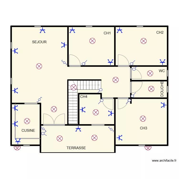 HOTEL DE LA BAIS  ELEC POSE  APPAREIL. Plan de 10  et 143 m²