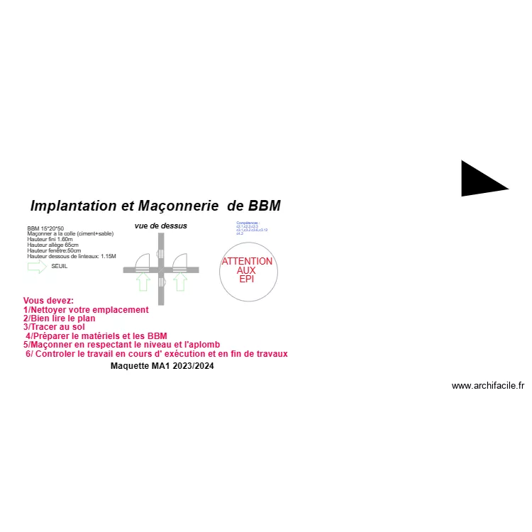 plan  ma1 MAQUETTE. Plan de 