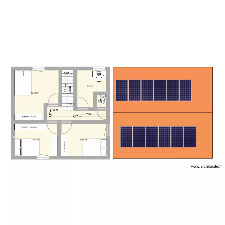 阁楼. Plan de 6 et 45 m² 阁楼. Plan de 6 et 45 m²