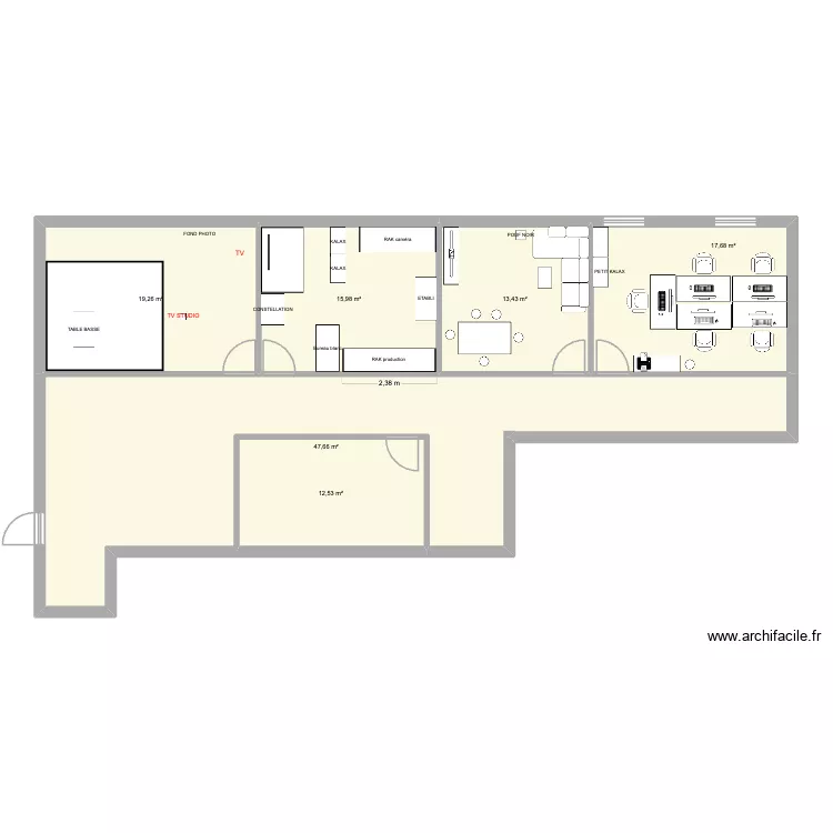nouveau bureau 26 - Gaab. Plan de 6 pièces et 127 m²