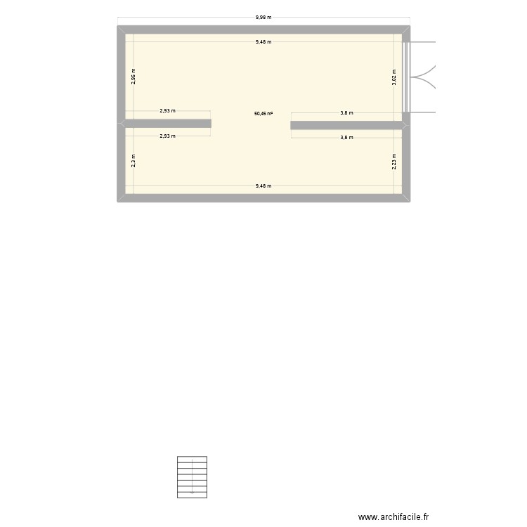 electricité garage. Plan de 1 pièce et 50 m2