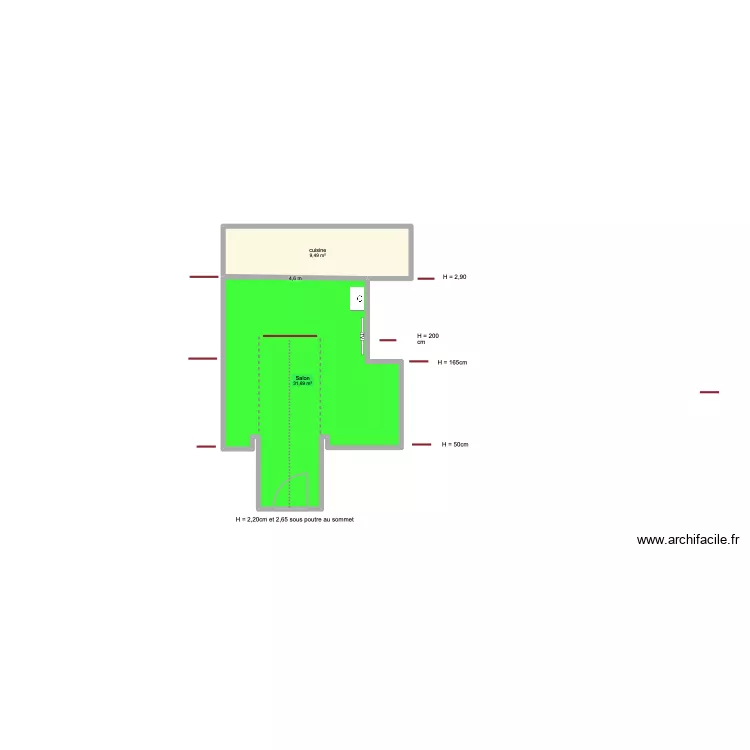 Chalet. Plan de 2 et 41 m² Chalet. Plan de 2 et 41 m²