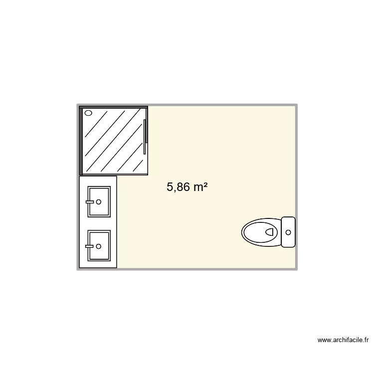 Salle de bain. Plan de 