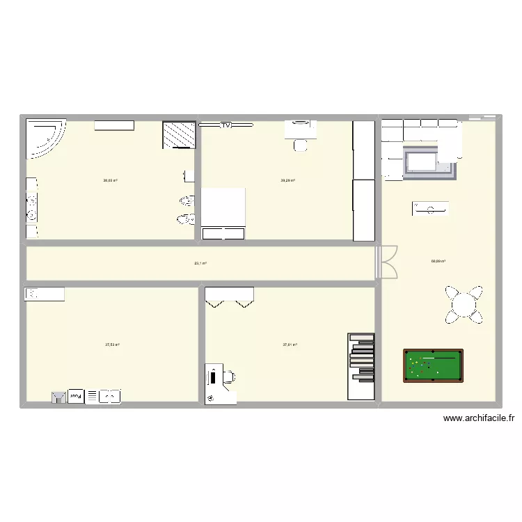 MAISON SOFIA. Plan de 6 pièces et 236 m²