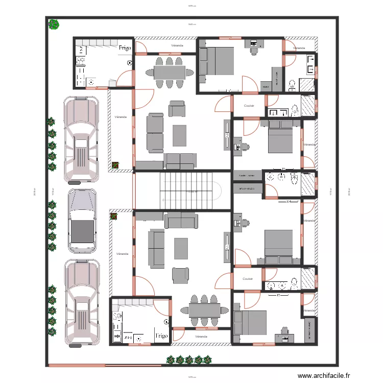 plan r+1 02 apparts R.D.C am&eacute;nagement . Plan de 