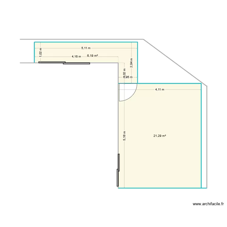 PENSION EXTERIEUR. Plan de 2  et 27 m²