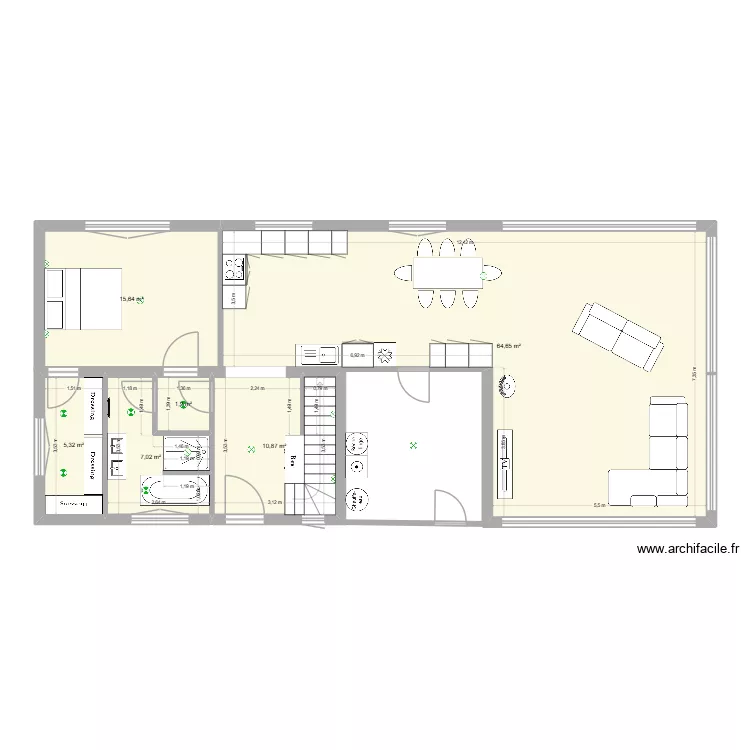 Projet RDC Ampere V3. Plan de 6 pièces et 105 m² Projet RDC Ampere V3. Plan de 6 pièces et 105 m²