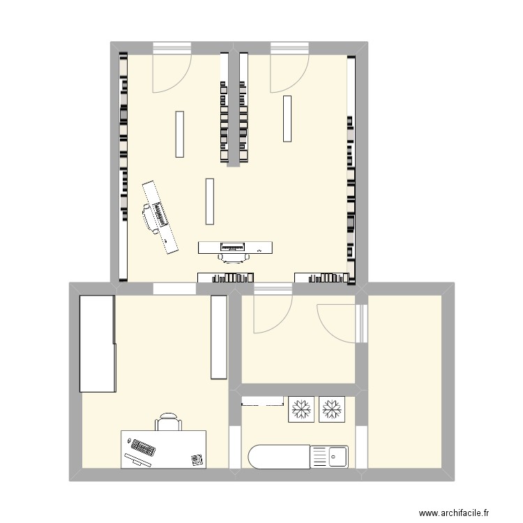 Pharmacie 2. Plan de 5 pièces et 47 m2