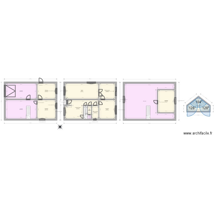 ML24004886 PHAM. Plan de 14 pièces et 225 m2