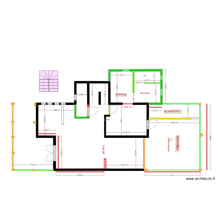 PLAN BRIGITTE AVEC LES COTES SANS MATERIEL. Plan de 0 pièce et 0 m2