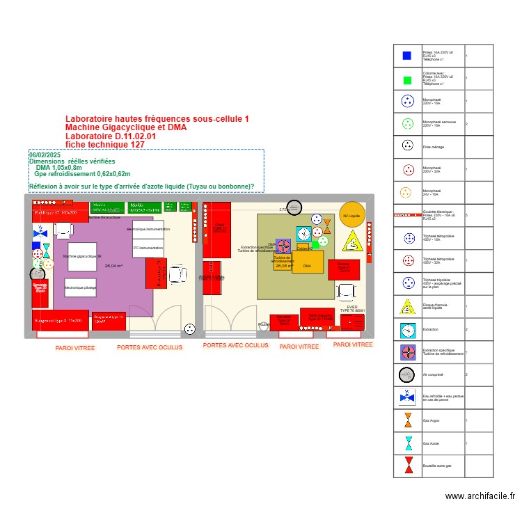 Fiche 127_ Labo hautes fréquences sous cellule 1 V2025-03-24. Plan de 2 pièces et 52 m2