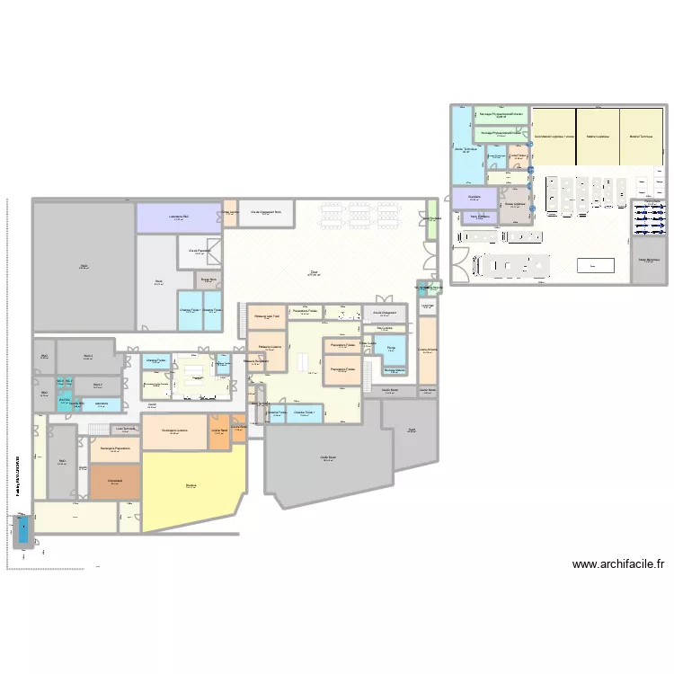 TBC RDC - R&eacute;am&eacute;nagement. Plan de 77  et 3047 m²