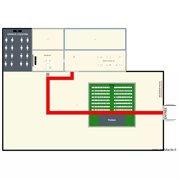 Premi&egrave;re pierre Orange . Plan de 