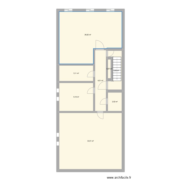 Appt 2e Pez . Plan de 8 pièces et 88 m2