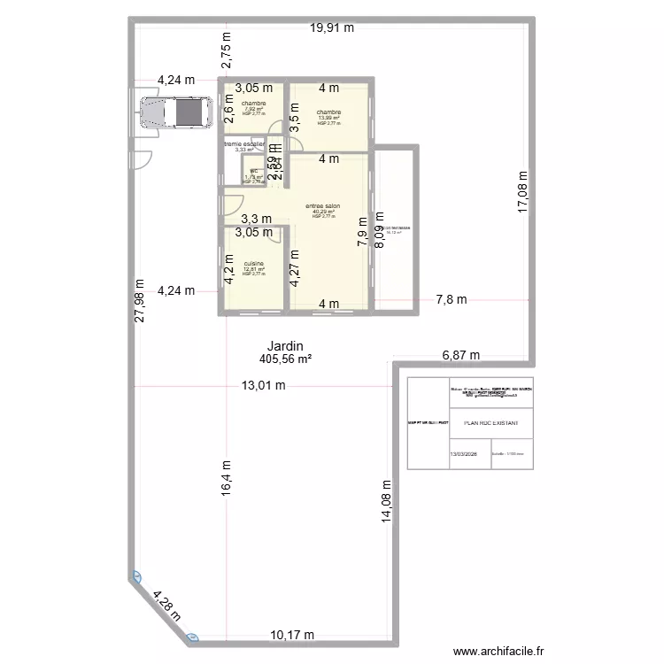 41 SORINS EXISTANT RDC. Plan de 8  et 615 m²