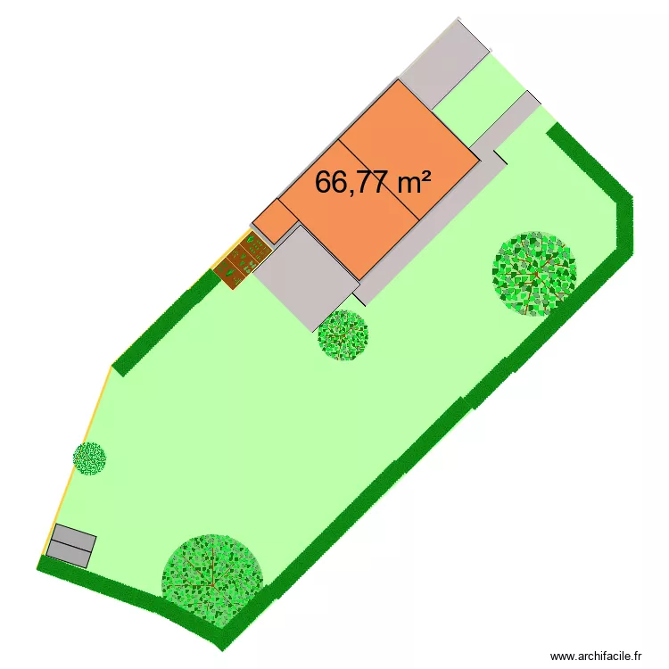 plan de masse maison. Plan de 1  et 67 m²