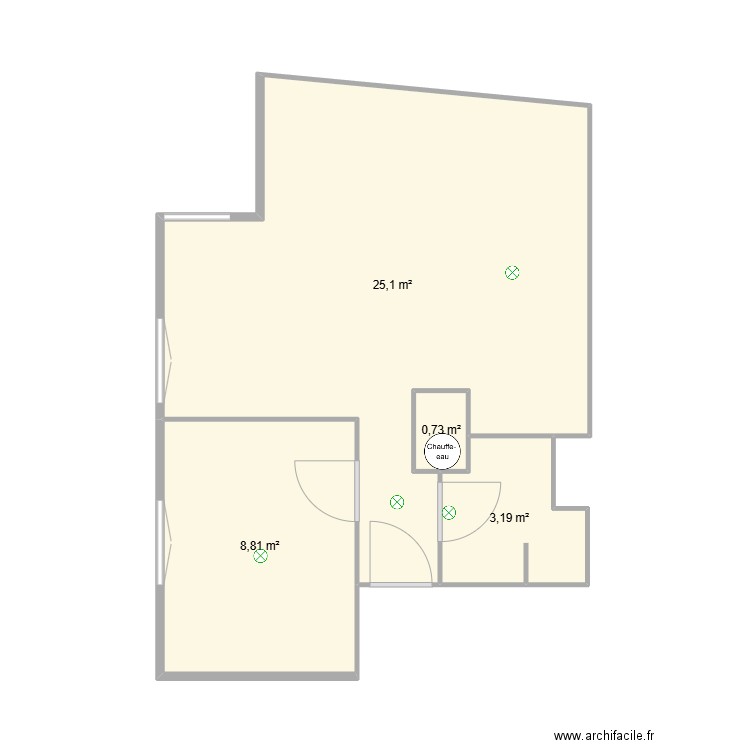 Appart 49C - 1er étage. Plan de 4 pièces et 38 m2
