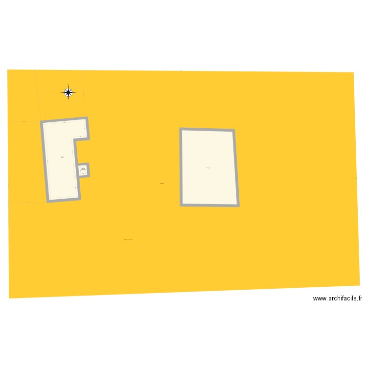 Plan de masse A. Plan de 3 pièces et 128 m2