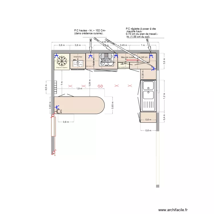 Cuisine intégrée Merlevenez-01/08/2024 .. Plan de Cuisine intégrée Merlevenez-01/08/2024 .. Plan de