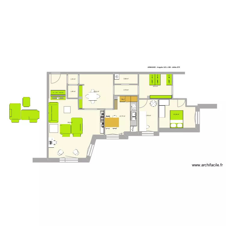 Cheope Lavori 2. Plan de 10 et 98 m² Cheope Lavori 2. Plan de 10 et 98 m²