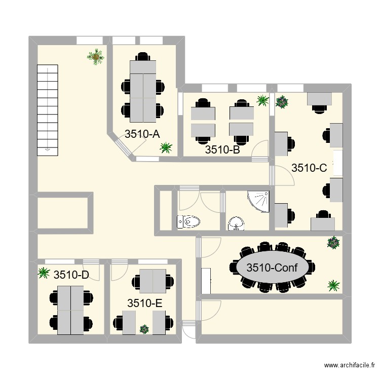 Saint-Hubert 1. Plan de 9 pièces et 67 m2