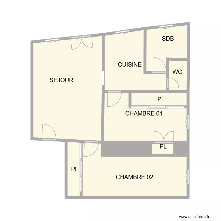 NIMES POISE  3 EME. Plan de 11  et 39 m²