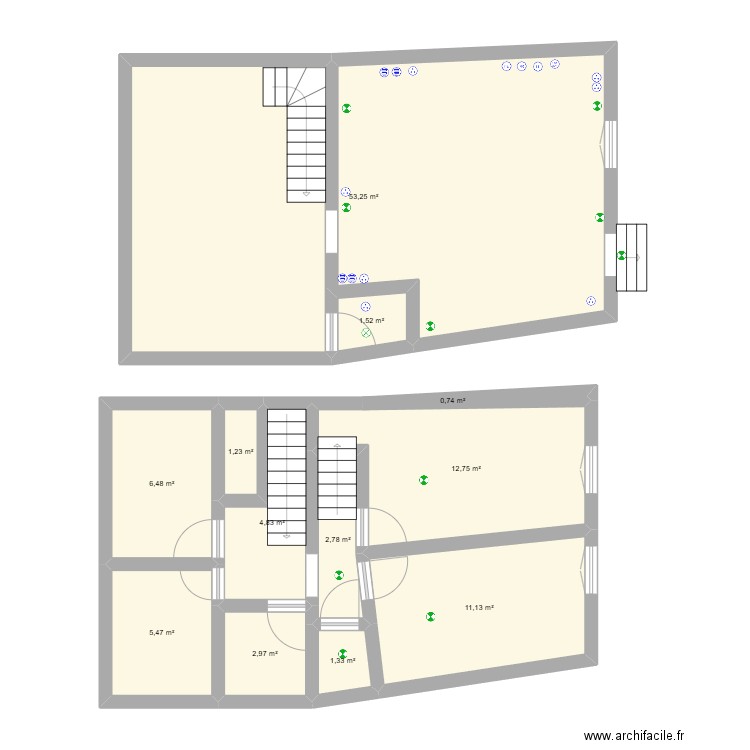 leon. Plan de 12 pièces et 104 m2